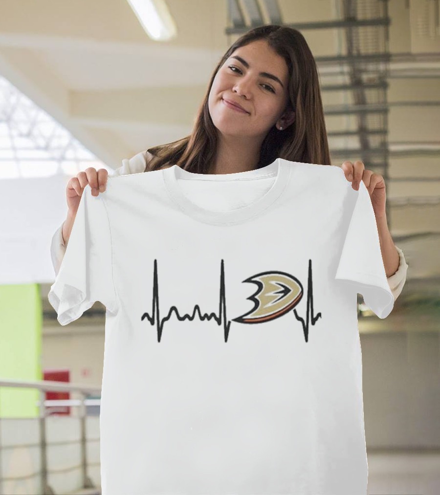 Anaheim Ducks Heartbeat Logo Hockey T-Shirt