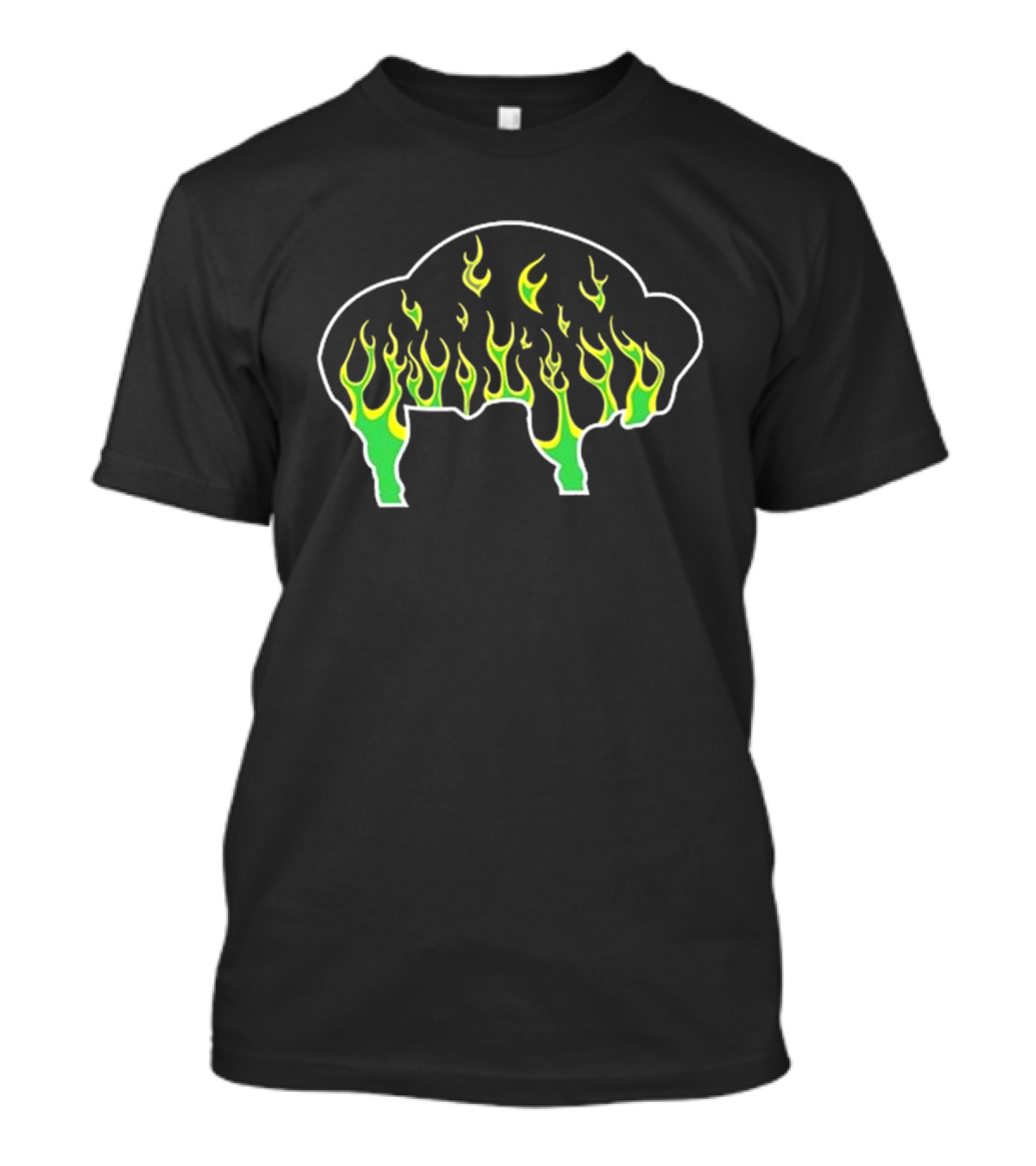 Buffalo The Old Pink Green Flame Buffalo T-Shirt