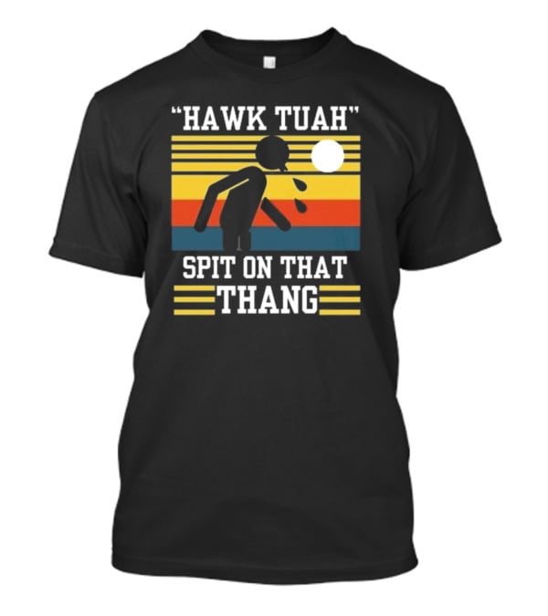 Hawk Tuah Spit On That Thang Vintage Retro Stripes T-Shirt