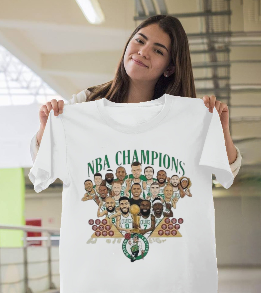 NBA Champions Celtics Caricature T-Shirt