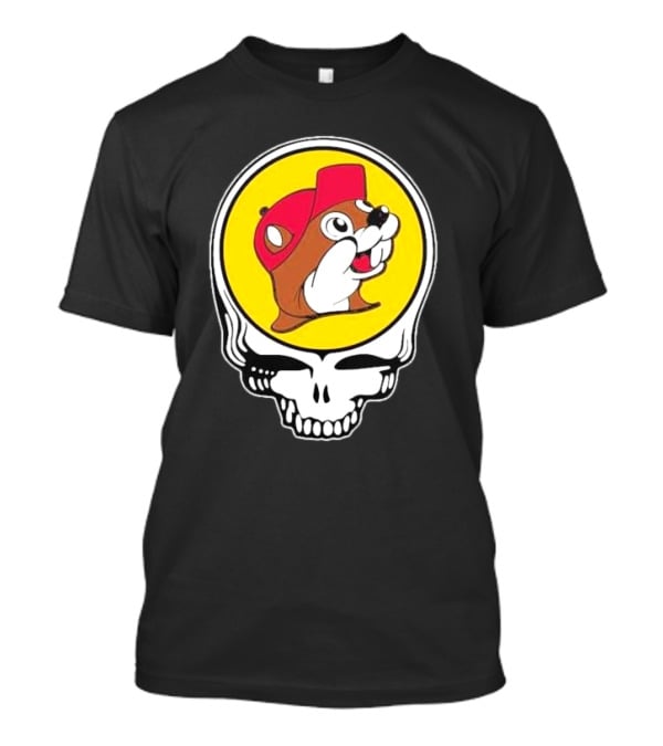 Buc-ee's Beaver In Grateful Dead Skull T-Shirt