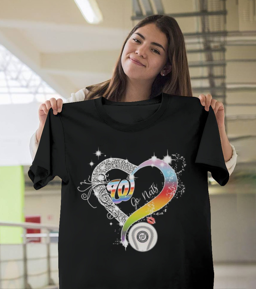 70 Go Nats Heart Diamonds Baseball T-Shirt