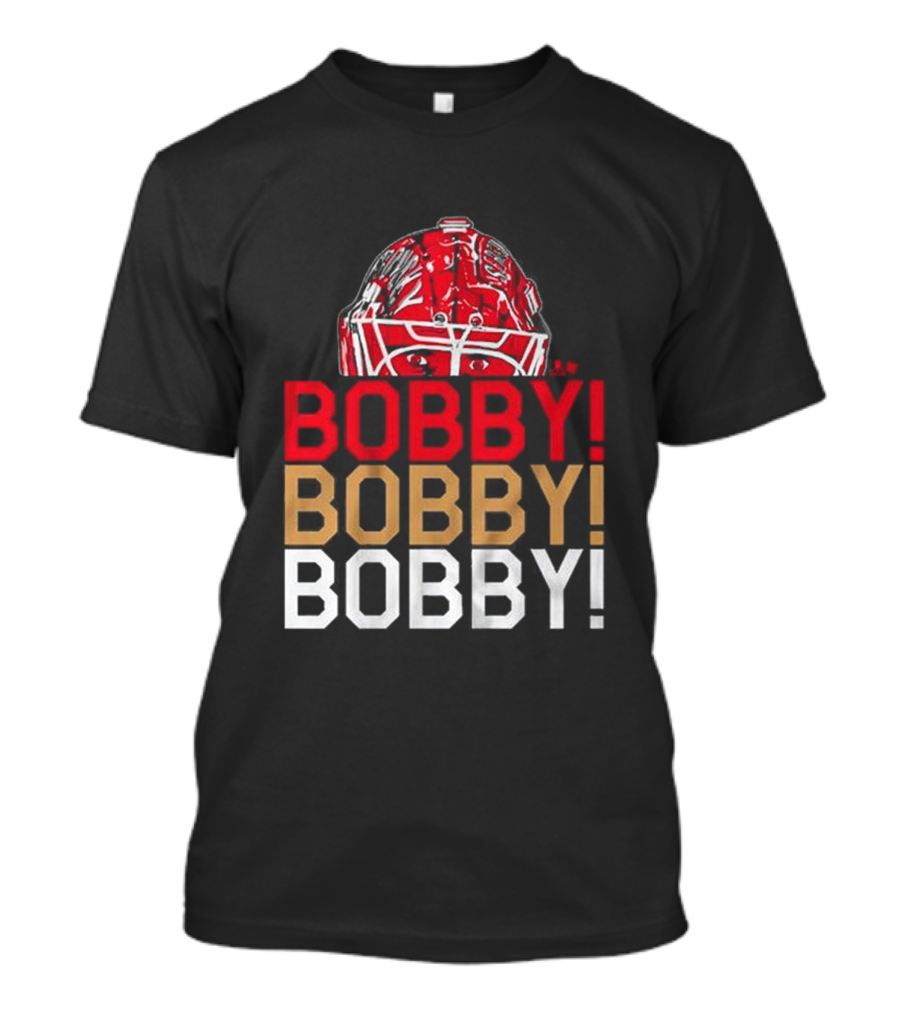 BOBBY BOBBY BOBBY Chant Featuring Sergei Bobrovsky Helmet T-Shirt