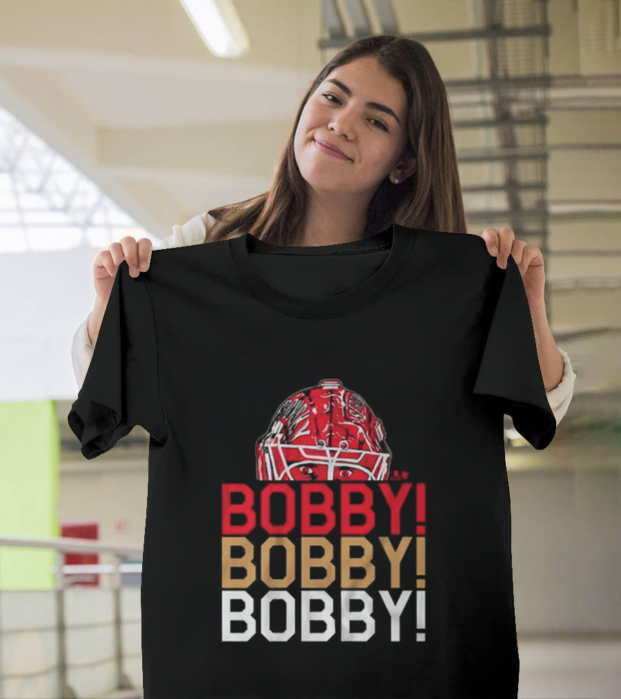 BOBBY BOBBY BOBBY Chant Featuring Sergei Bobrovsky Helmet T-Shirt
