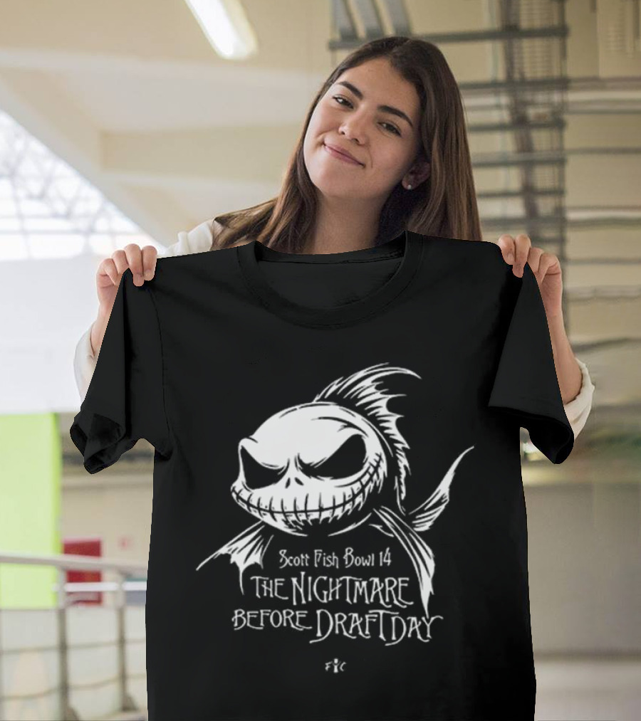 Scott Fish Bowl 14 The Nightmare Before Draft Day Jack Skellington Sketch T-Shirt