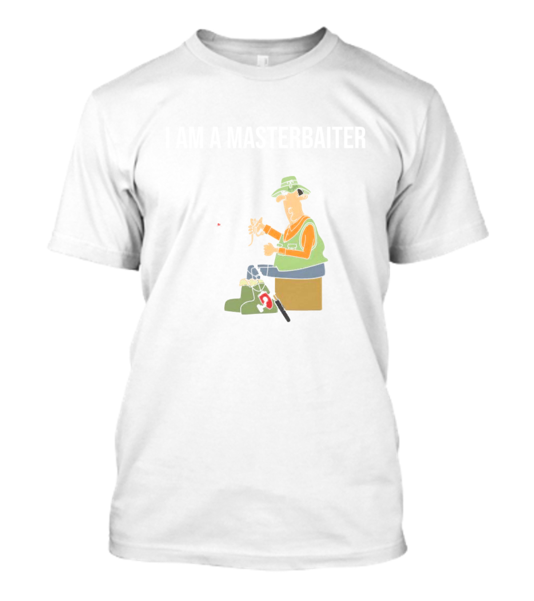 I Am A Masterbaiter Fishing Cartoon Humor T-Shirt
