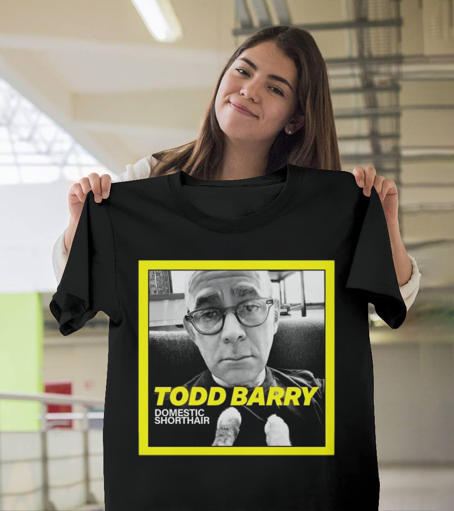 Todd Barry Domestic Shorthair Portrait with Cat Paws T-Shirt
