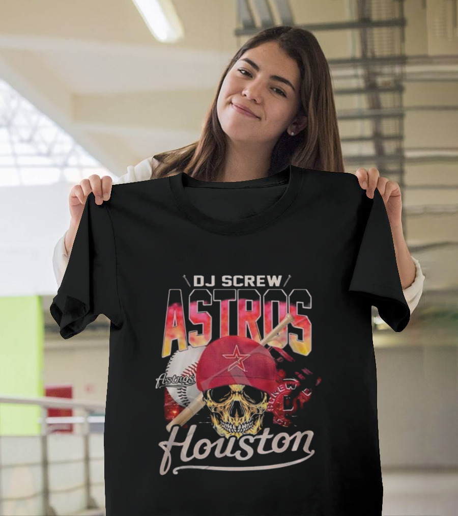 DJ Screw Astros Skull Baseball Houston T-Shirt
