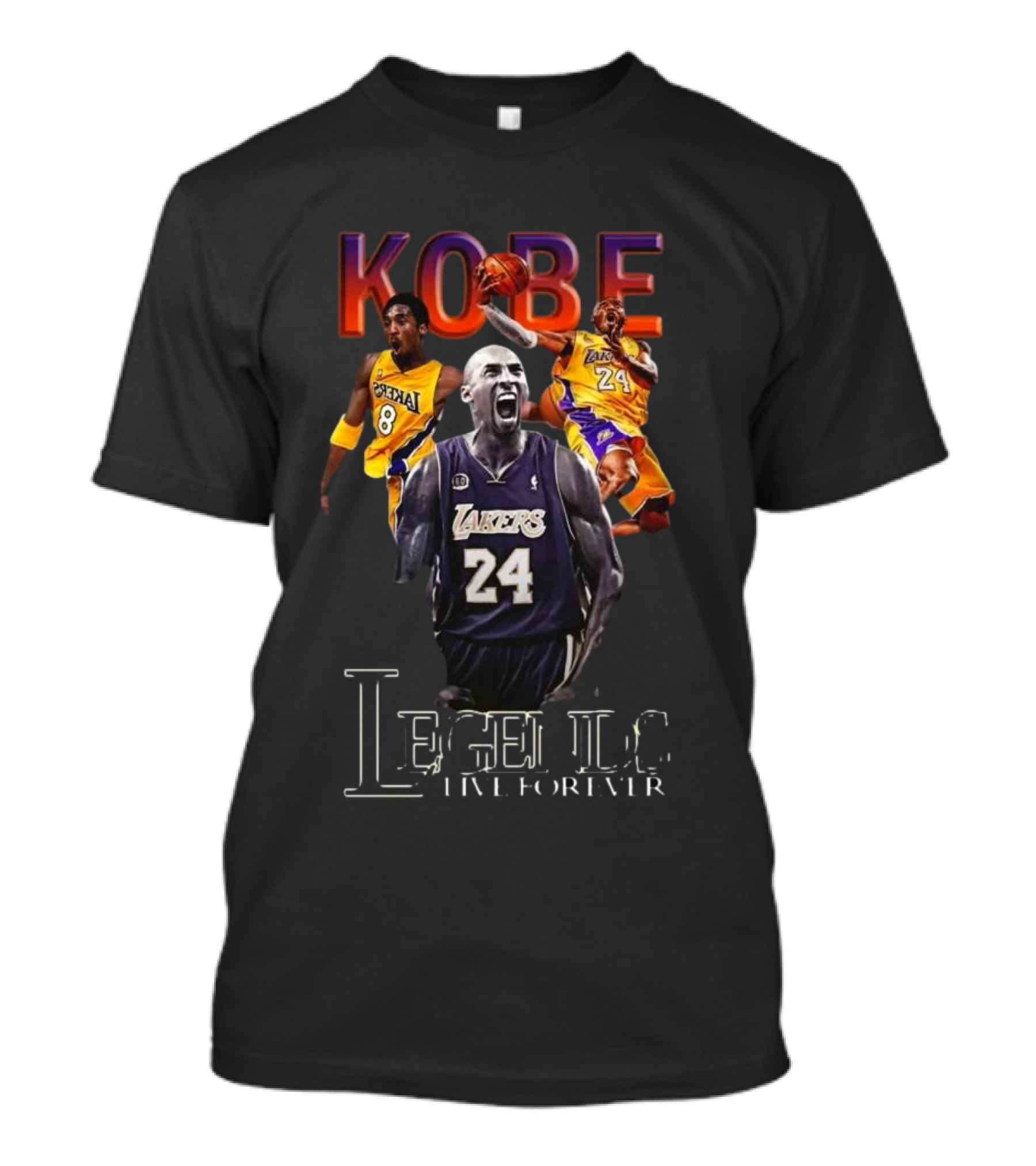 Kobe Bryant Legends Live Forever Lakers 24 Number 8 T-Shirt