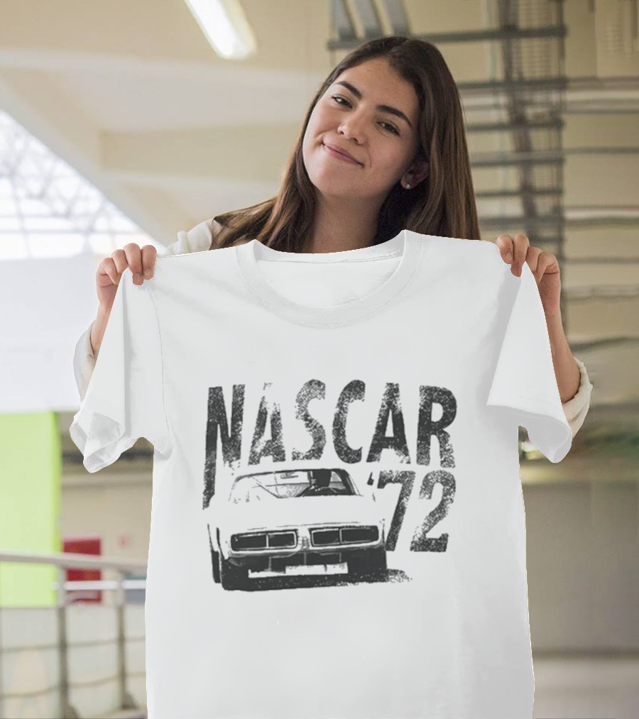 NASCAR 72 Stock Car Racing Nostalgia Gray T-Shirt