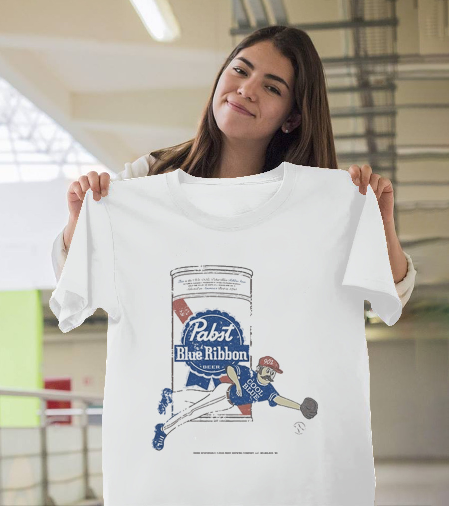 Memphis Redbirds 901 Pabst Blue Ribbon Baseball Can Catcher T-Shirt