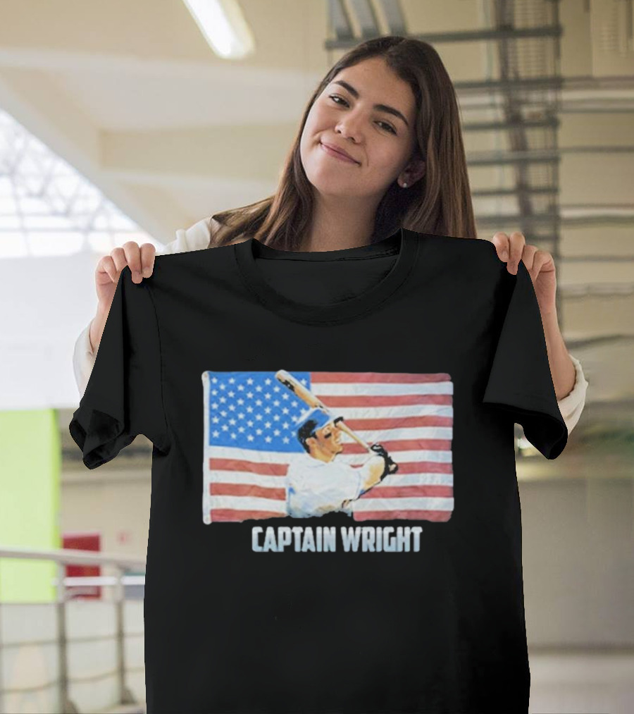 Mets David Wright Captain Wright American Flag Baseball T-Shirt