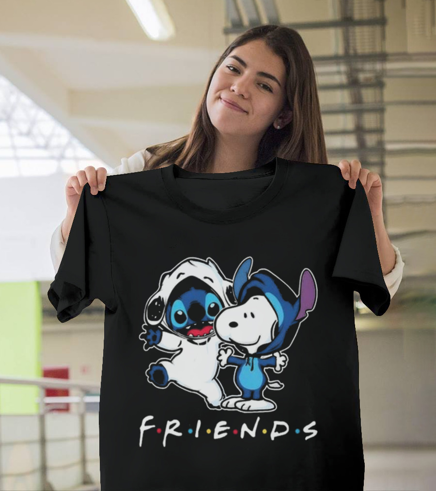 Stitch And Snoopy Peanuts Friends Disney Collaboration T-Shirt