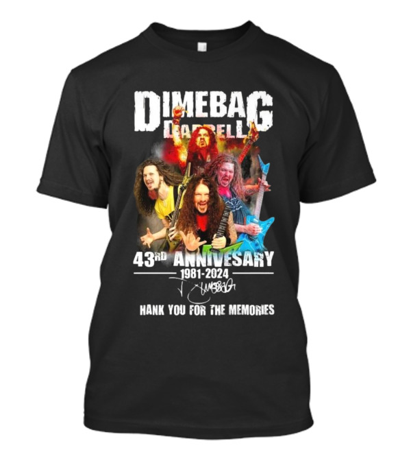 Dimebag Darrell 43rd Anniversary 1981-2024 Thank You For The Memories Signature T-Shirt