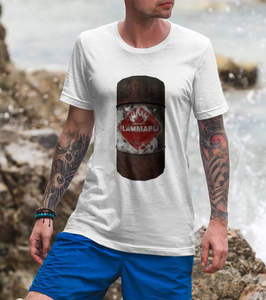 Flammable Barrel Red Hazard T-Shirt