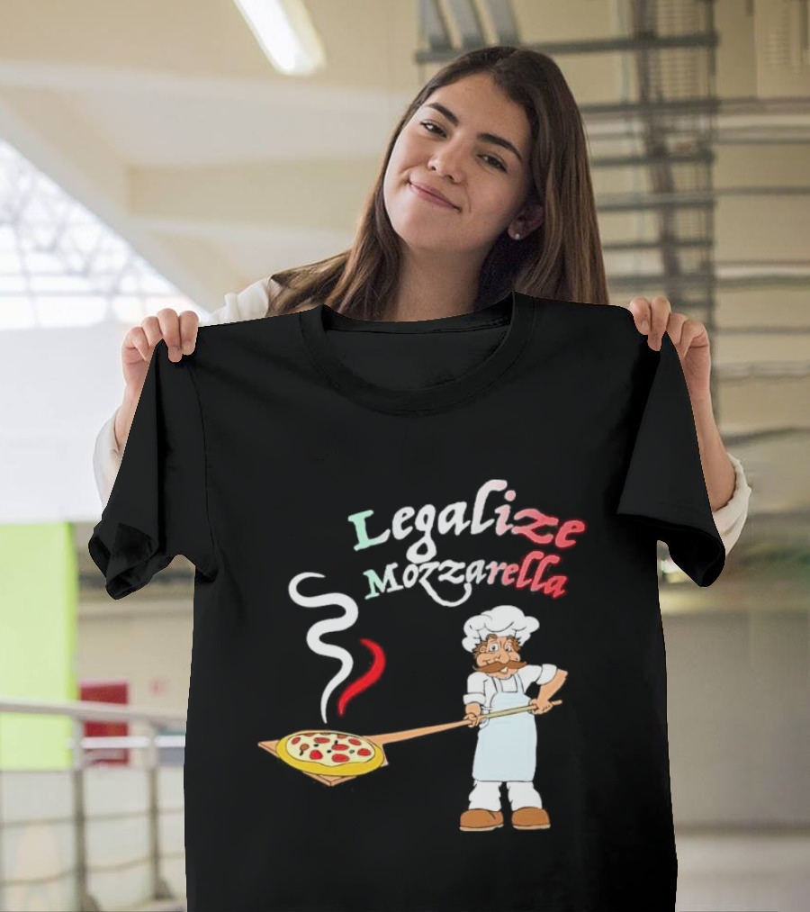 Legalize Mozzarella Pizza Chef With Pizza Peel And Steam T-Shirt