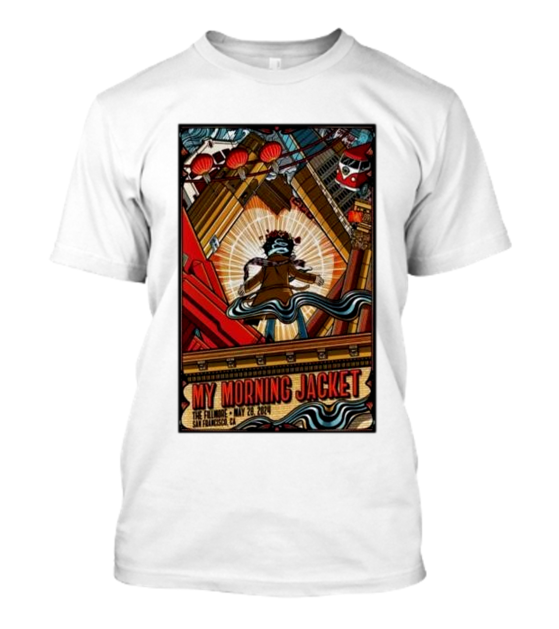 My Morning Jacket May 28 2024 The Fillmore San Francisco CA Psychedelic Concert T-Shirt