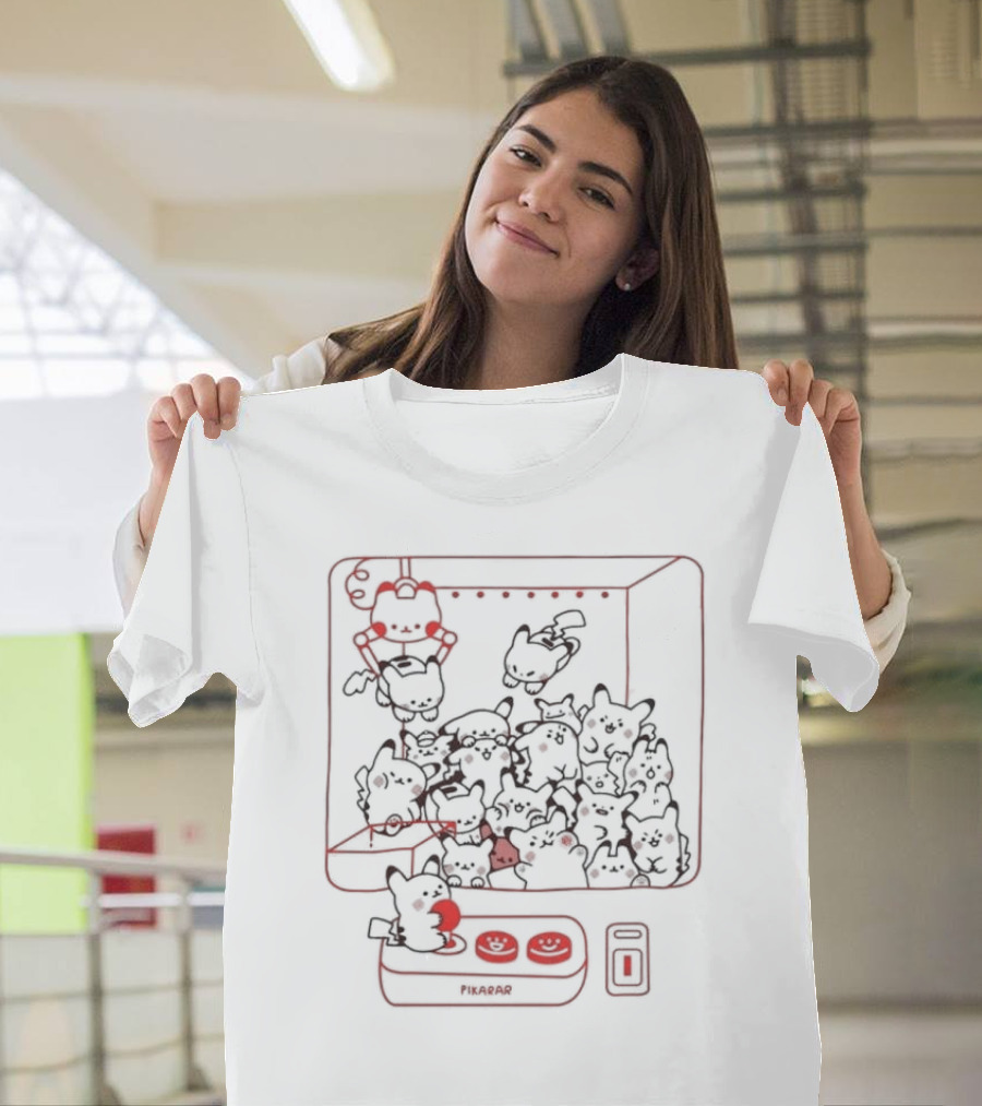 Pikarar Claw Machine Pikachu Cranes Yellow Crane T-Shirt