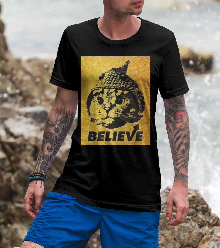 Believe Shark Cat Solana Gold T-Shirt
