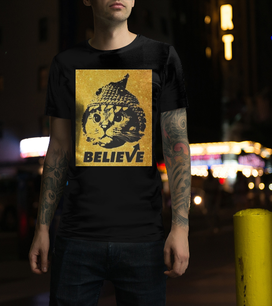 Believe Shark Cat Solana Gold T-Shirt
