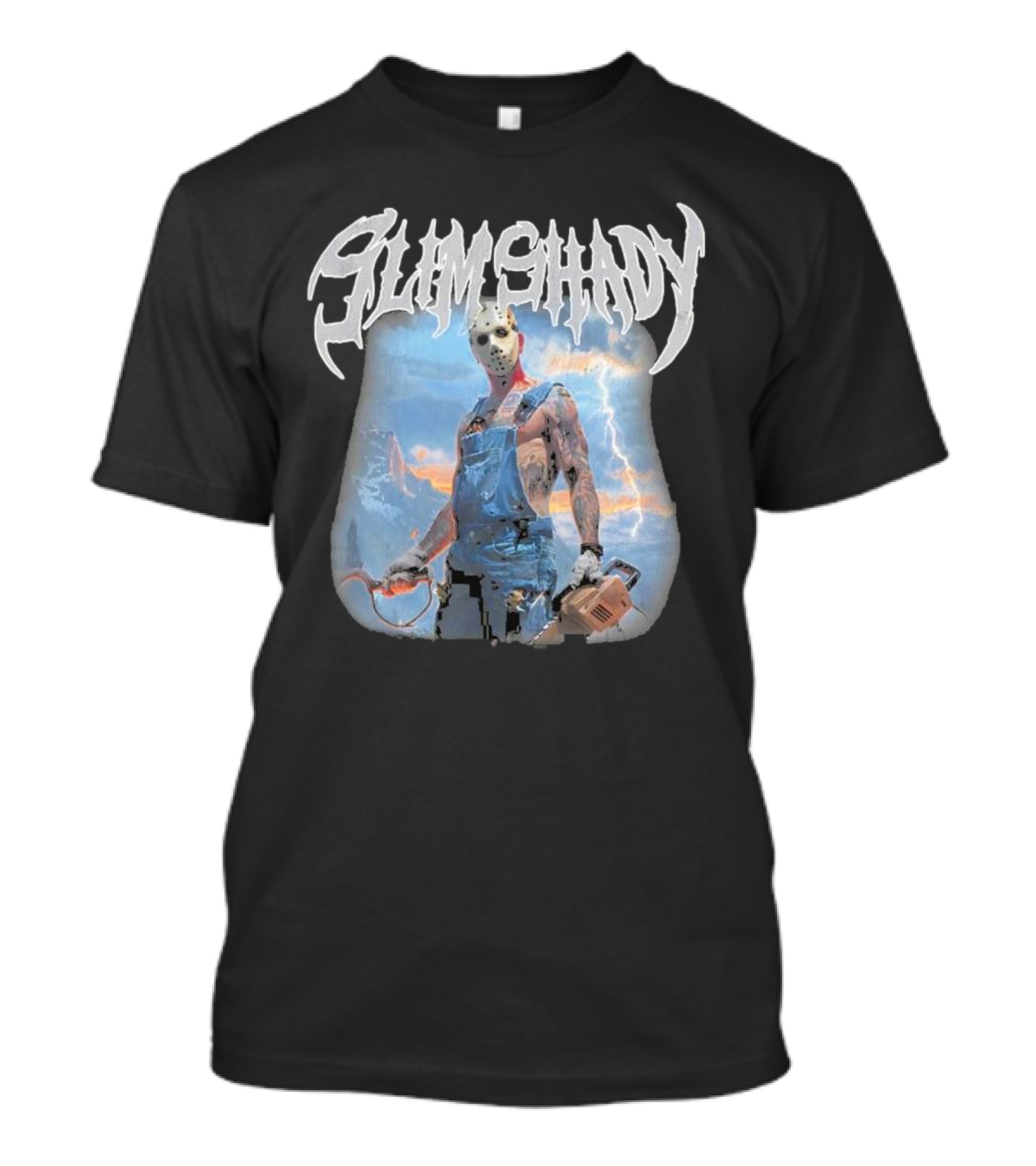 Slim Shady Eminem Chainsaw Masked Horror Character T-Shirt
