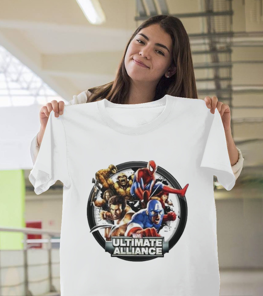 Tobey Maguire Spider-Man Featured In Marvel Ultimate Alliance Heroes Assemblage T-Shirt