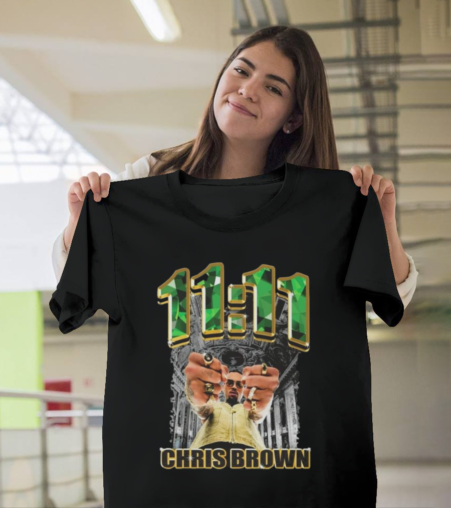 11:11 Chris Brown Emeralds And Gold T-Shirt