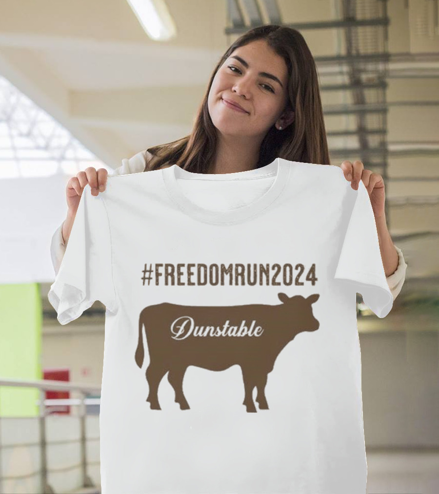 FreedomRun2024 Dunstable Brown Cow Massachusetts T-Shirt