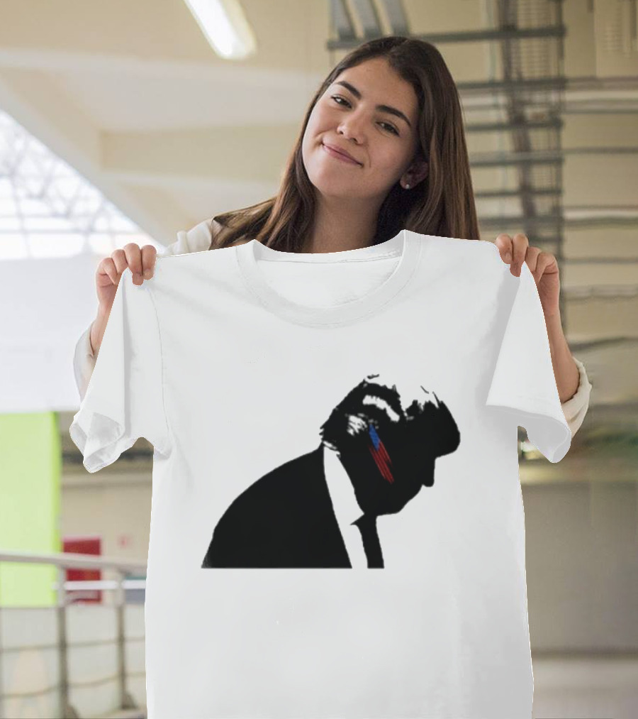 Trump Silhouette A Bullet For The Republic American Flag Ear T-Shirt