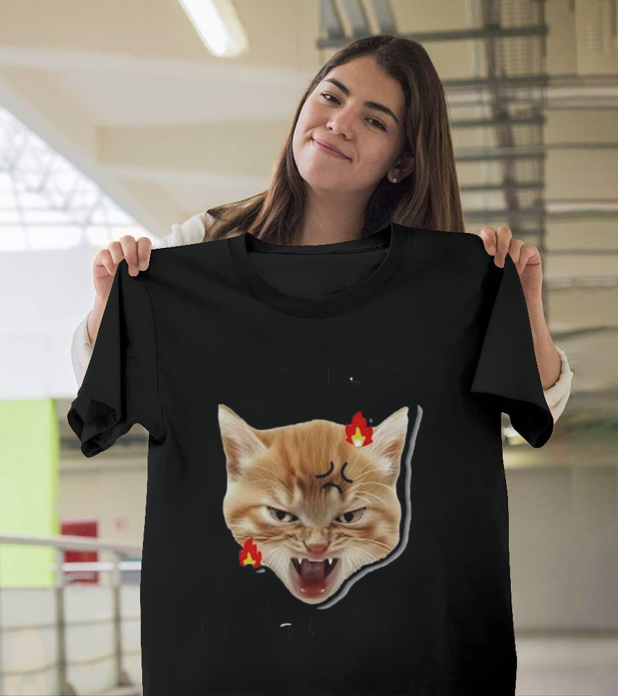 Childless Angry Cat Lady Voter Flame Emoji T-Shirt