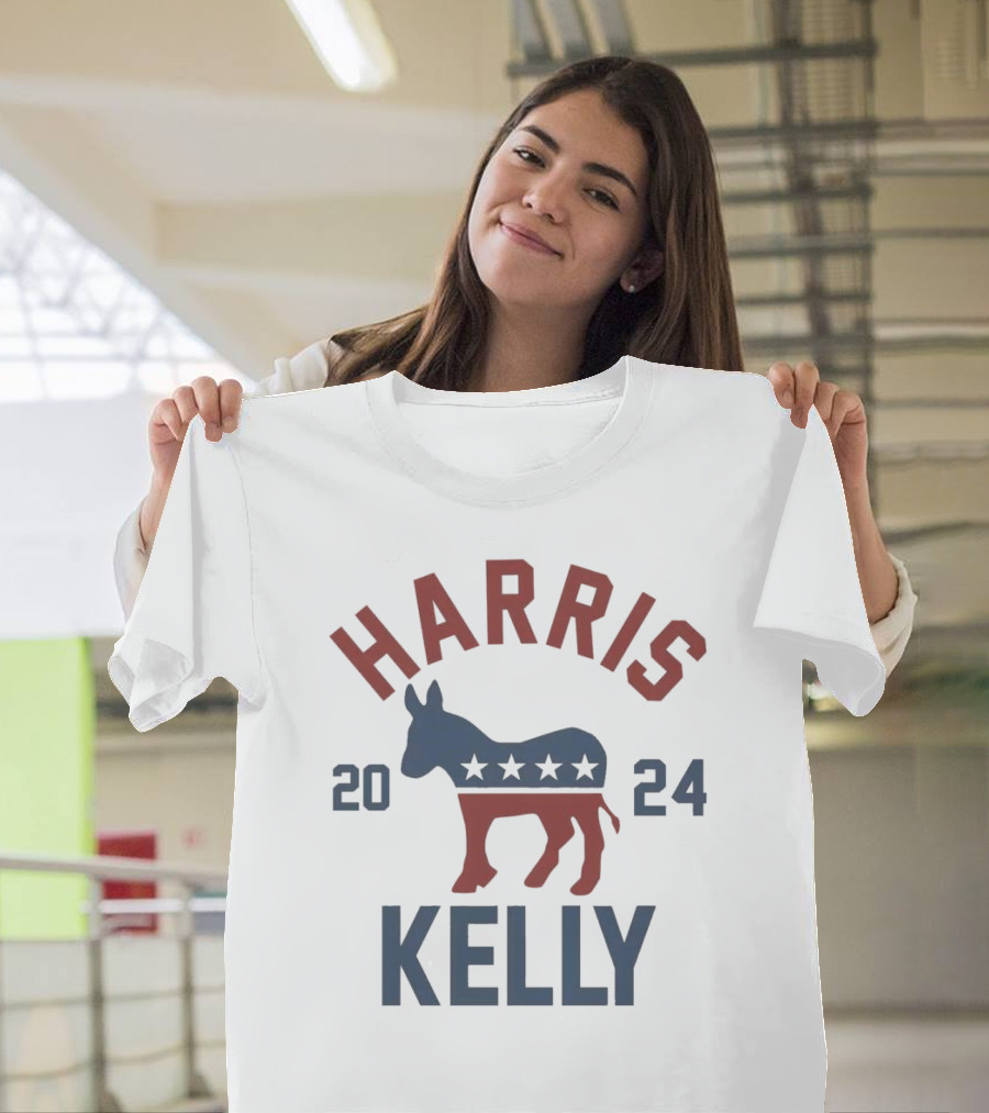 Harris Kelly 2024 Donkey Stars Election Campaign T-Shirt