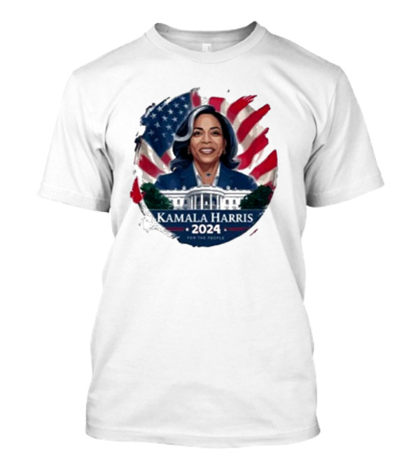 Kamala Harris 2024 For The People US Flag White House T-Shirt