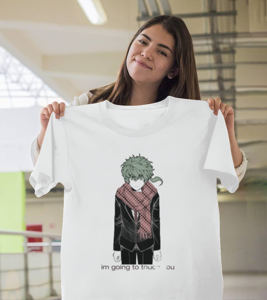 I'm Going To Touch You Midori Red Scarf Green Hair Character T-Shirt