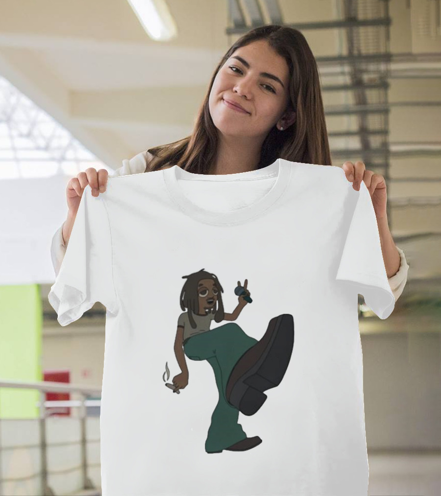 Jordan Ward 2 Ward Animation Graphic with Microphone and Peace T-Shirt