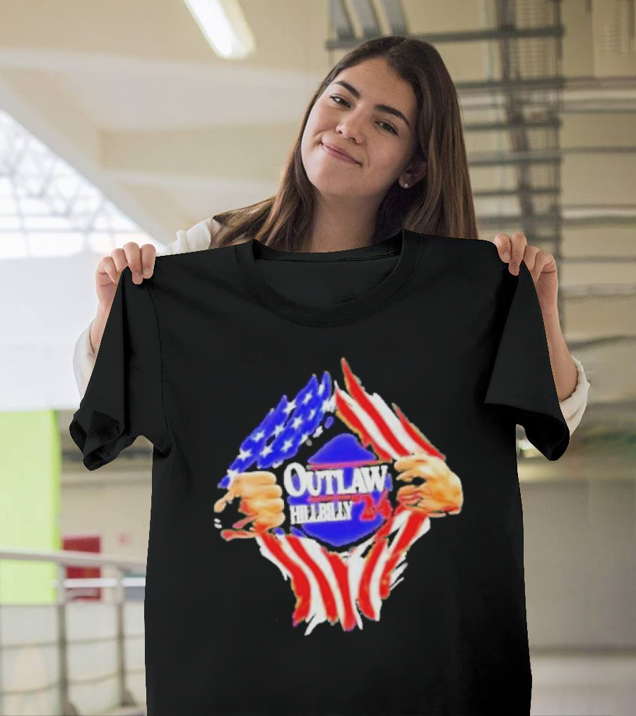Outlaw Hillbilly 2024 American Flag Fist T-Shirt