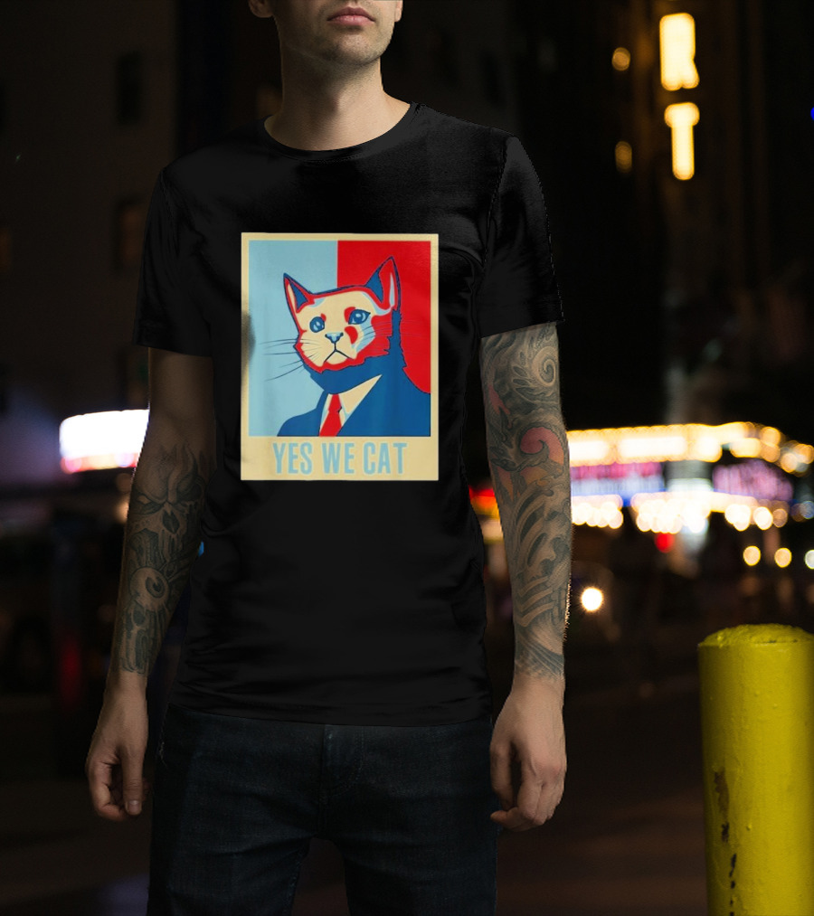 Retro Yes We Cat Funny Cat Lover Pet Owner Hope T-Shirt