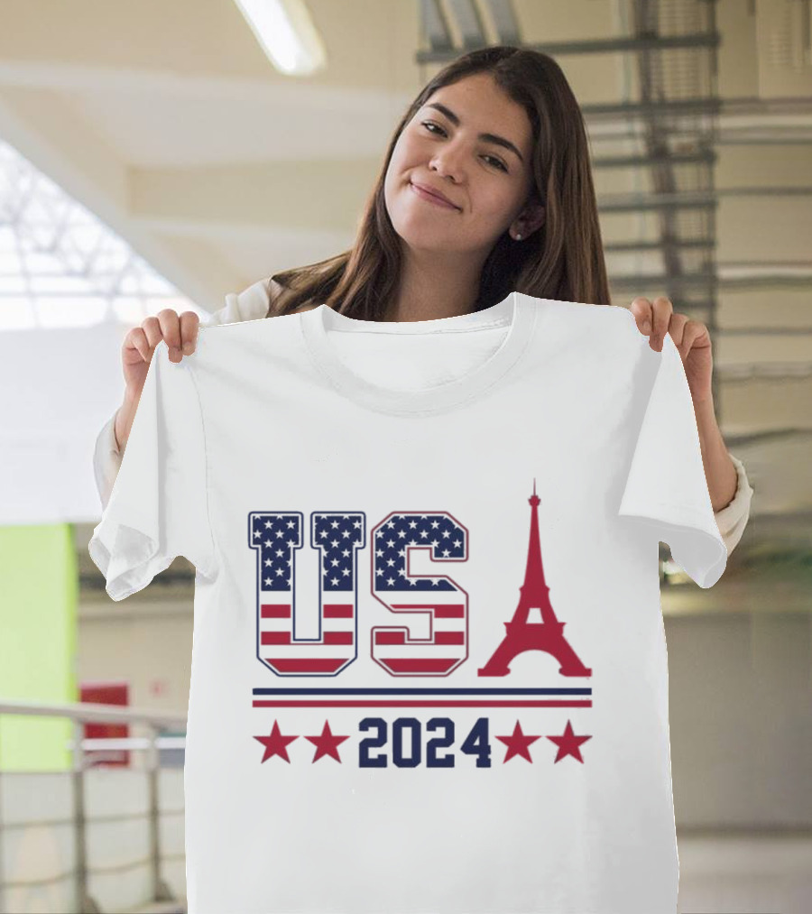 USA 2024 Eiffel Tower T-Shirt