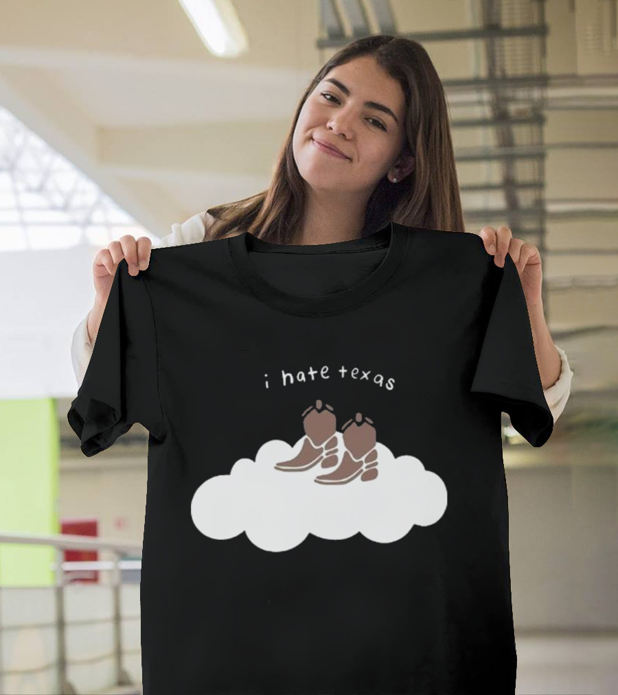 Mxmtoon I Hate Texas Cowboy Boots on Cloud T-Shirt
