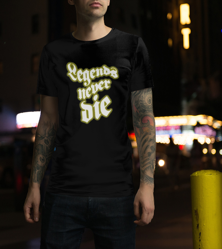 Juice Wrld Legends Never Die Text Gothic T-Shirt