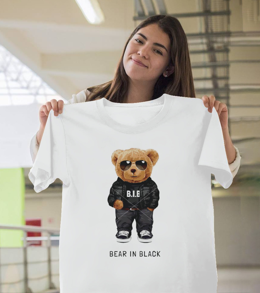 Bear in Black B.I.B Black in My Happy Color T-Shirt