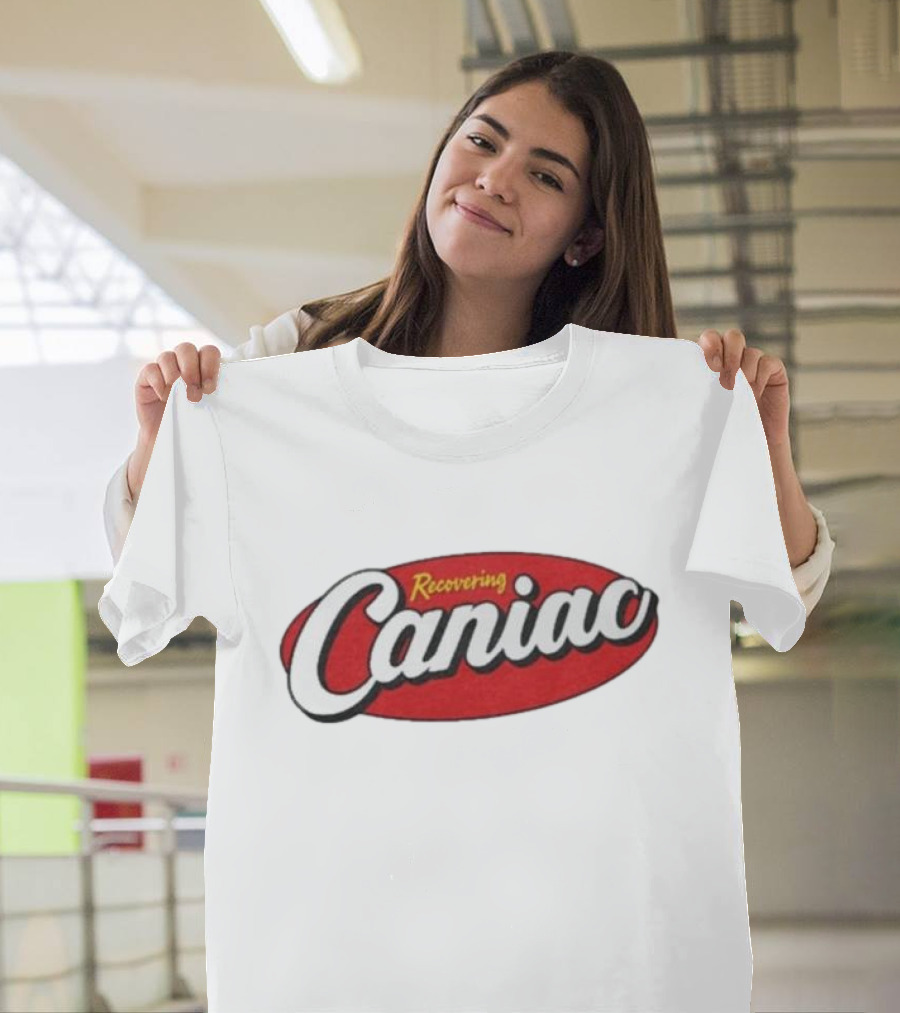 Middle Class Fancy Recovering Caniac Retro Style Bold Red Oval T-Shirt