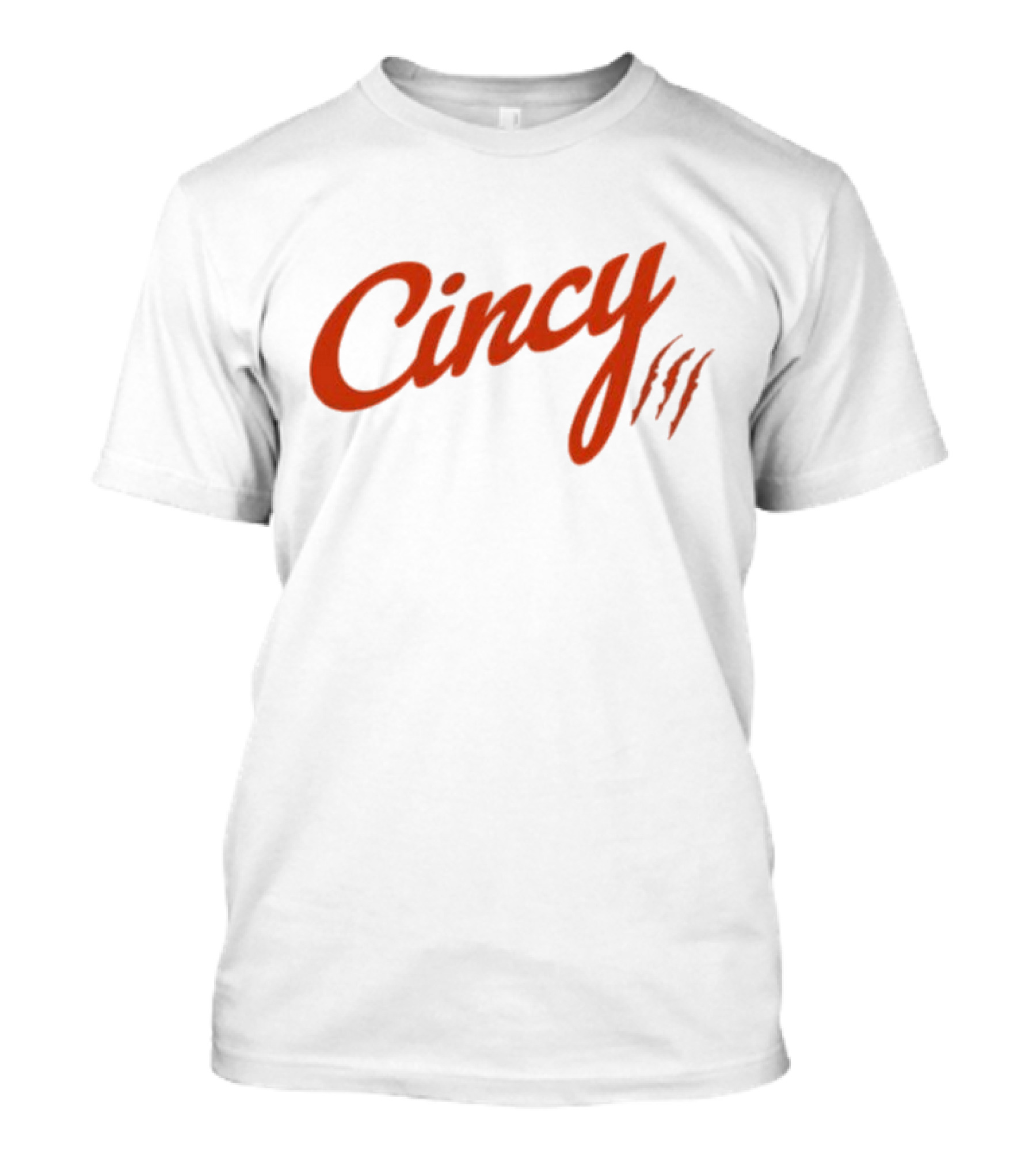 Cincy Script With Orange Claw Marks T-Shirt