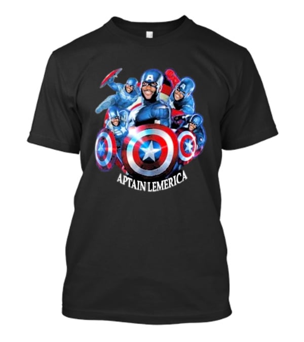 Captain Lemerica Superhero Parody Shield Characters T-Shirt