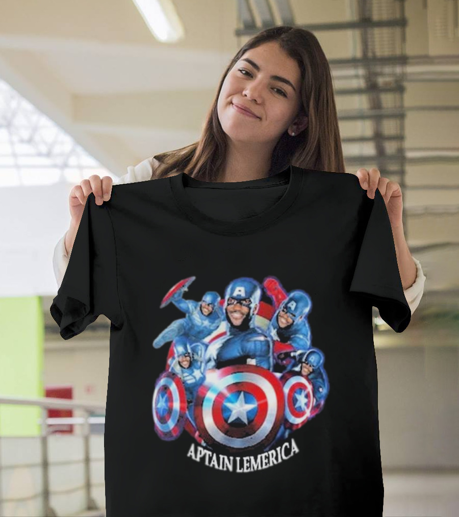 Captain Lemerica Superhero Parody Shield Characters T-Shirt