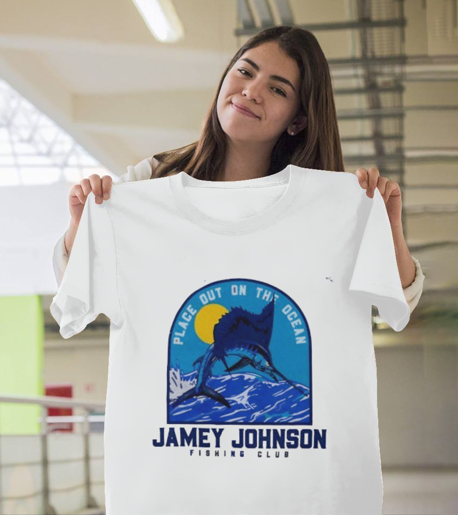 Place Out On The Ocean Jamey Johnson Fishing Club Marlin Jumping T-Shirt