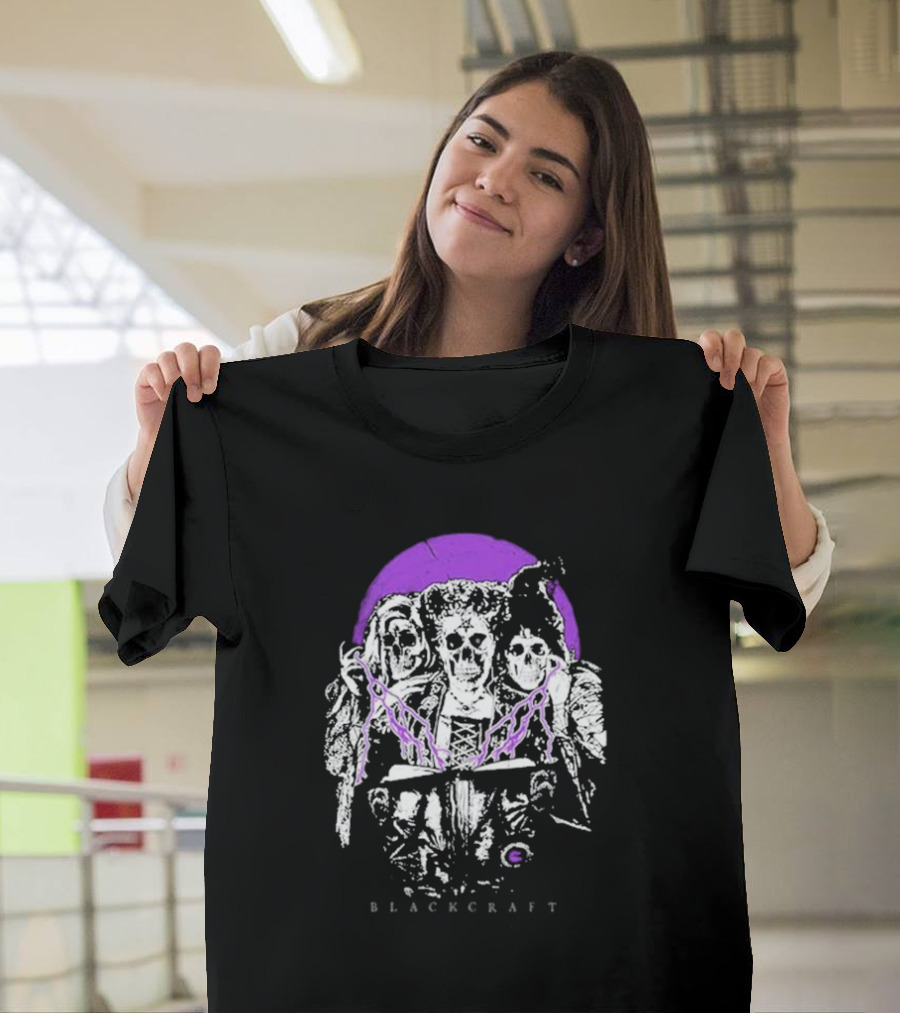 Blackcraft Skeleton Sisters With Purple Circle T-Shirt