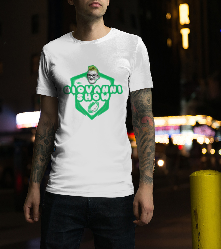 Support The Giovanni Show Football Badge T-Shirt
