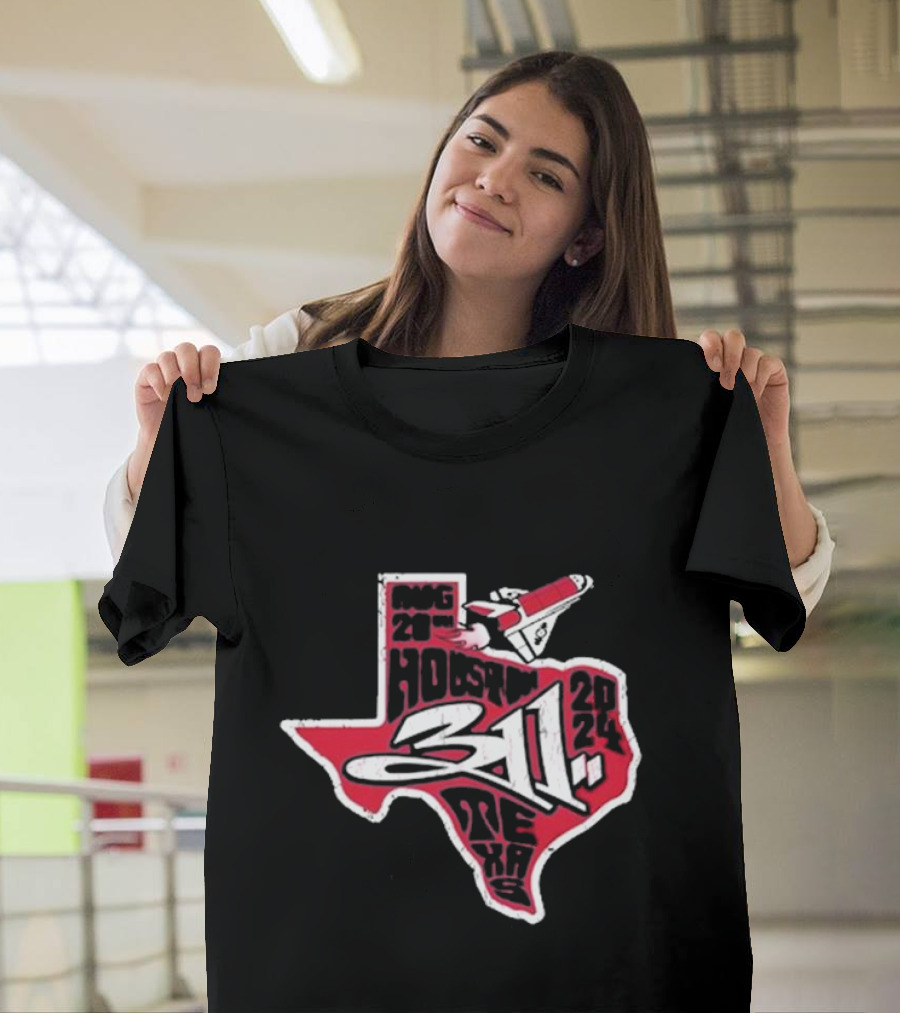 311 Houston Texas Aug 20 2024 Tour with Space Shuttle T-Shirt