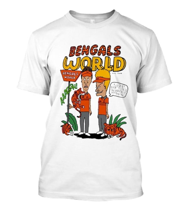Bengals World Cincinnati NFL X Homage X Beavis And Butt-head Aaagh T-Shirt