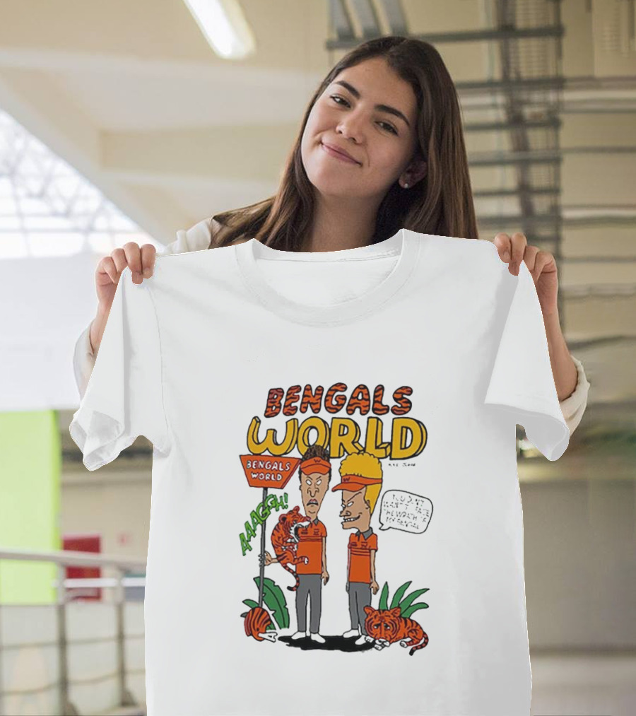 Bengals World Cincinnati NFL X Homage X Beavis And Butt-head Aaagh T-Shirt